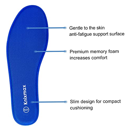 Knixmax Plantillas Memory Foam para Zapatos de Mujer y Hombre, Plantillas Confort Amortiguadoras Cómodas y Flexibles, Azul Marino EU 36…