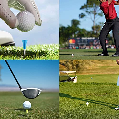 KOFULL 50 PCS Tees de Golf Goma Golf Tees plástico práctica Camiseta de Golf con Cabeza de Goma, Tees de Golf plastico Mixto, 83mm(3-1/4")