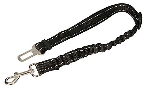KOTARBAU® Cinturón de Seguridad para Perros, Correa elástica para Coche, con mosquetón, Negro, Ajustable de 55 a 102 cm, Cinturón con Banda elástica de absorción de Impactos