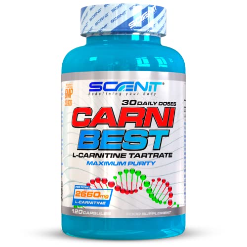 L Carnitina - CARNI BEST - 2660 mg por dosis diaria - L Carnitina Capsulas - L Carnitina Tartrato - Suplemento de L- Carnitina en capsulas - L - Carnitina - 120 cápsulas veganas