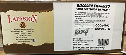 LAPASION - Bizcochos tostados y crujientes | Alto contenido en fibra | 2,5 Kg