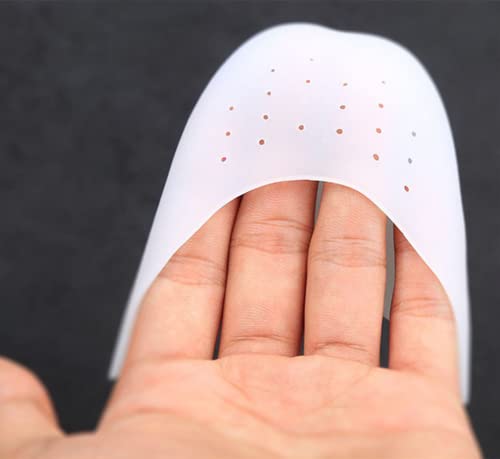 LATRAT 2 pares de pies consejos de silicona gel protector de puntas de silicona clásica para zapatos Ballet Danza Clásica Suave Pie Consejos Manguito con Aire Fori(Blanco)