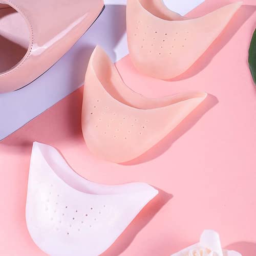 LATRAT 2 pares de pies consejos de silicona gel protector de puntas de silicona clásica para zapatos Ballet Danza Clásica Suave Pie Consejos Manguito con Aire Fori(Blanco)