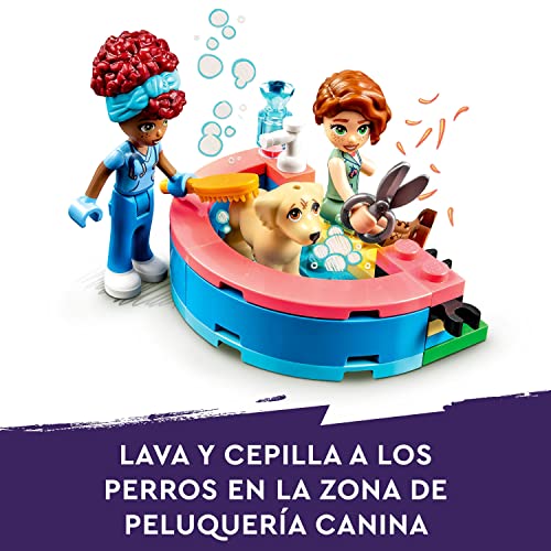 LEGO 41727 Friends Centro de Rescate Canino, Juguete de Veterinario con Figuras de Perritos y Pickle, Animales para Niñas y Niños de 7 Años o Más, 2 Mini Muñecas, Personajes 2023