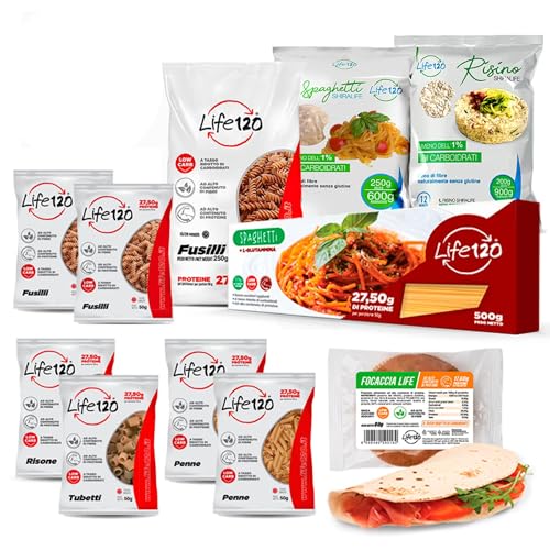 Life 120 - Box Almuerzo Bajo en Carbohidratos 30 días - Kit de Almuerzo Proteico con Productos Keto de Bajo Contenido en Carbohidratos, Ricos en Fibra y Alto Contenido de Proteínas