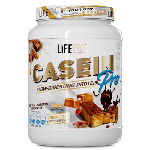 Life Pro Casein Pro 900g | Caseína de Absorción Lenta | Aporte Proteico Continuado Para Mantenimiento y Recuperación de Masa Muscular (SNIICKERS (CARAMEL CHOCO-PEANUT))