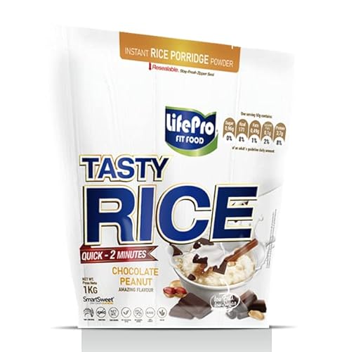 Life Pro Tasty Rice 1kg | Harina de Arroz Pre Gelatinizada para Mejor Asimilación y Digestión | Carbohidratos para más Energía | Textura Extrafina Sin Azúcares (CHOCOLATE PEANUT)