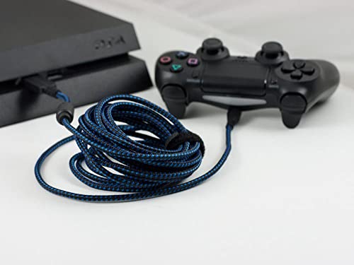 Lioncast® Cable de Carga para Mando PS4 (4m, USB 2.0) - Cable USB Duradero y Rápido para PlayStation 4 - Cargador Oficial para Mandos PS4 - Longitud Óptima para Jugar Mientras Cargas