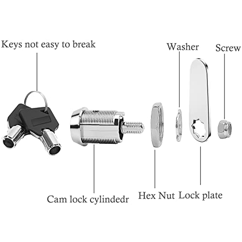 Litensh Cerradura tubular de leva con llaves diferentes, cerradura de buzón de correo, cerradura de gabinete de buzón, cerradura de buzón, cerradura de puerta y cajón, cerradura de armario (25 mm)