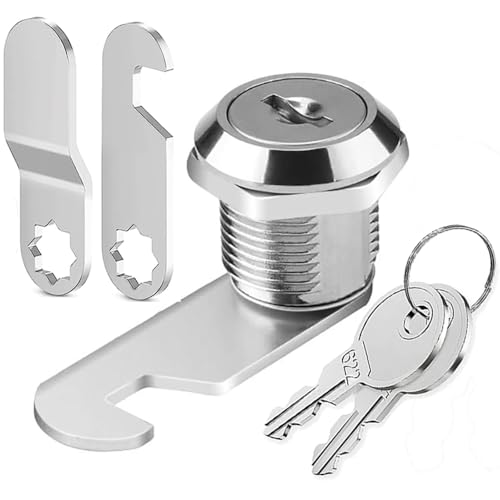 Litensh Cerraduras de leva para gabinete, 25 mm, cerradura de buzón con llave diferente, cerradura de buzón de cartas, archivadores, cajones y armarios (1, 25 mm)