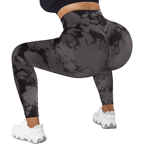 Litthing Leggins Deportivos Mujer Push Up Tie Dye Pantalon Chandal sin Costuras Opaco Scrunch Butt Leggings Deportes para Gym Yoga Fitness Correr