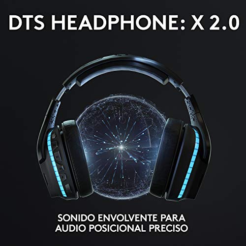 Logitech G635 Auriculares Gaming RGB con Cable, Sonido 7.1 Surround, DTS Headphone:X 2.0, Transductores 50mm Pro-G, USB/3.5mm, Mic Volteable para Silenciar, PC/Xbox One/PS4/Switch - Negro