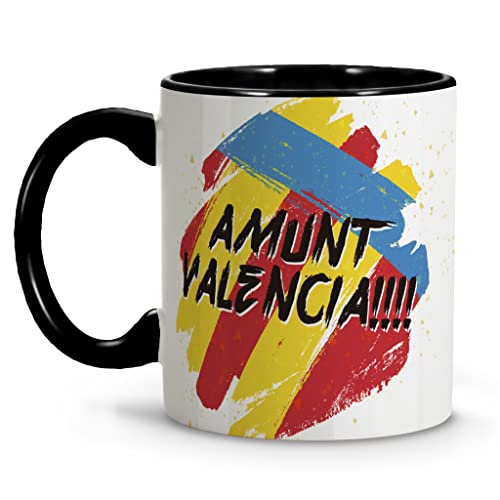 LolaPix Taza Valencia. Tazas Personalizadas con Nombre. Taza Desayuno fútbol. Taza de cerámica 330ml. Varios diseños.