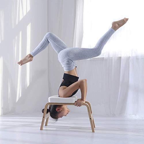 LWKBE Yoga Headstand Banco de Inversión, Inversión Silla Grande para el Entrenamiento, Fitness y Gimnasio, el Pino y Varias Yoga Plantea Prácticas para Principiantes y la Experiencia yoguis,Blanco