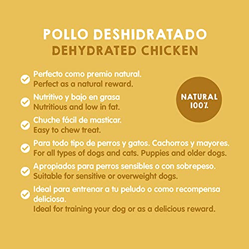 MAIKAI Chuches para Perros - Premios para Perros Cachorros - Pechuga de Pollo Deshidratada (3 x 100g) - Snacks Saludables - Dieta Barf - Proteínas y Nutrientes de Calidad