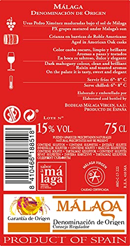 Málaga Virgen Sweet - Pack 3 botellas de 75 cl + 3 catavinos grabados - Vino de licor dulce D.O. "Málaga