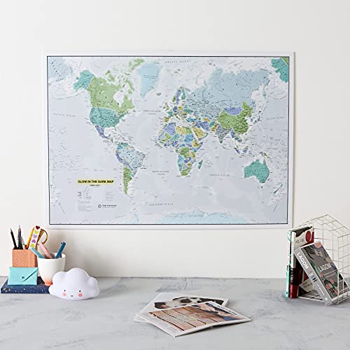 Maps International Mapamundi fluorescente - Ideal para el cuarto de los niños - 84,1 cm x 59,4 cm