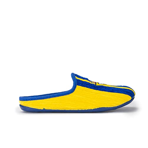 MARPEN SLIPPERS, Zapatillas de Casa de Invierno Oficiales del Cádiz CF de Fútbol para Hombre o Mujer, Amarillas y Azules con Escudo, Talla 40 41