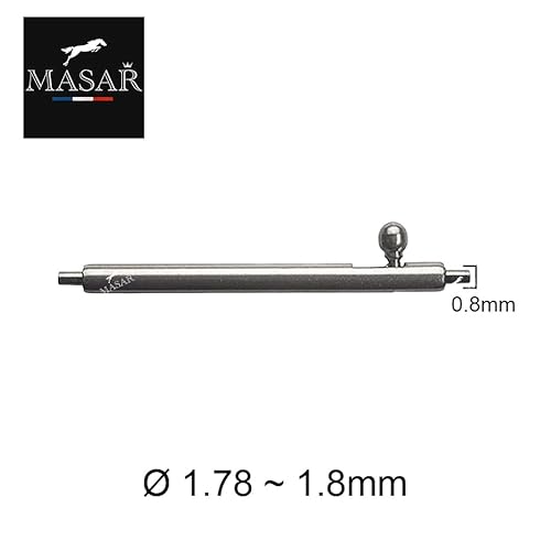 masar Premium - Barras de resorte para reloj, Quick Release Xsa Ø 1,8 mm Inox - 0,8 mm 4 Pcs, 22mm