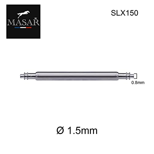 masar Premium - Barras de resorte para reloj, Standard Slx Ø 1,5 mm Inox 316L - 0,8 mm 2 Pcs, 20mm