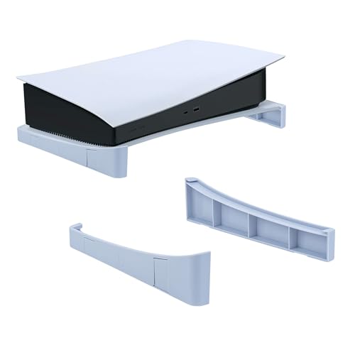 Mcbazel Soporte Horizontal Compatible con Consola PS5 DE/UHD, Soporte Base para Disco PS5 y Consola de edición Digital, con Almohadillas Antideslizantes Gery Blanco (No para PS5 Slim)