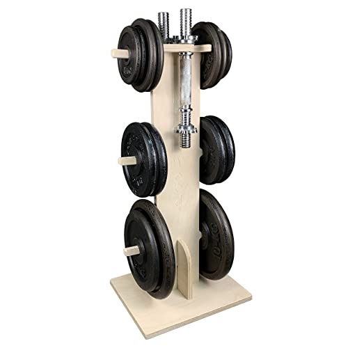 Meanswood Keep Up | Soporte pesas | Soporte de pesas para gimnasio en casa | Soporte discos pesas | 110 kg | Madera