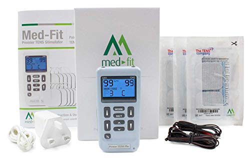 Med-Fit TENS recargable de doble canal con 12 programas preestablecidos clínicamente validados y ajustes manuales completos para ajustes individuales de tu elección
