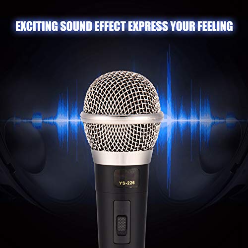 Micrófono dinámico omnidireccional para interpretación de música vocal de karaoke, micrófono de voz claro con cable profesional de mano, sonido más claro y fuerte.