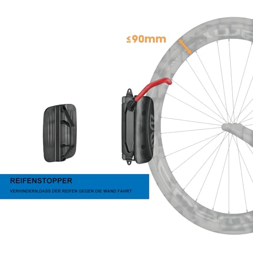 Mimoke Soporte de pared giratorio para bicicleta - Soporte vertical para bicicletas - Almacenamiento de bicicletas para garaje - MTB y bicicleta de carretera