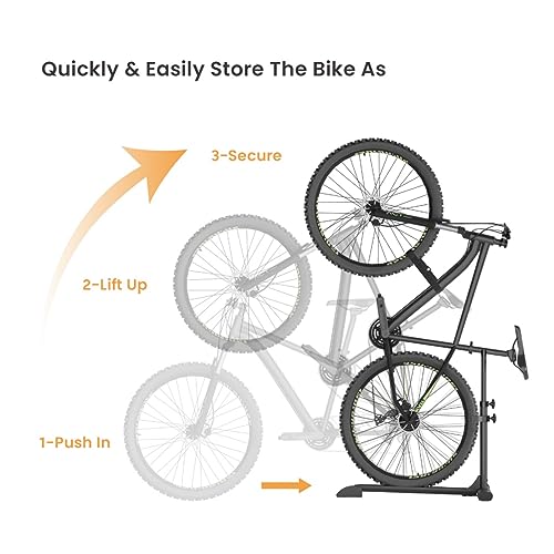 Mimoke Soporte vertical para bicicletas - Soporte de suelo vertical independiente para guardar bicicletas en interiores - Garajes y apartamentos (una pieza)