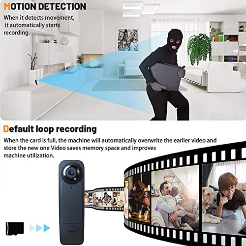 Mini Body Camera Video Recorder, Full HD 1080P Wearable Camera, Tiny Hidden Spy Camera with Video and Audio, Small Personal Pocket Body Cams, for Home Office Cycling Security (With 32G Memory Card)