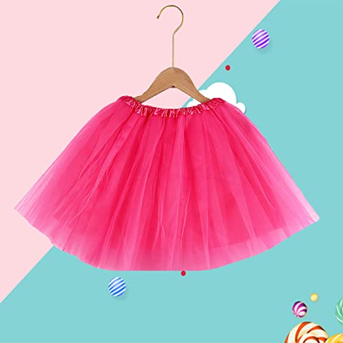 mini kitty Tutu Falda para Mujer Faldas de Tul Elástico 4 Capas Disfraces de Ballet Bail Tutus Niña para Halloween Fiesta Costume Carnaval Bailarina (Rosa)