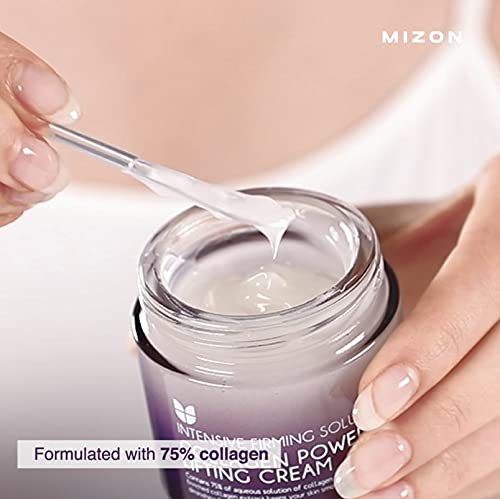 [Mizon] Crema Power Lifting de Colágeno (75ml) Hidratante Intensivo con 75% de Extracto de Colágeno Marino, Cosmético Coreano (Collagen Power Lifting Cream)