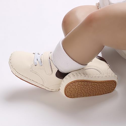 MK MATT KEELY Zapatillas Bebé Niños Zapatos Primeros Pasos Botas de Vestir con Suela Antideslizante,Blanco,6-12 Meses