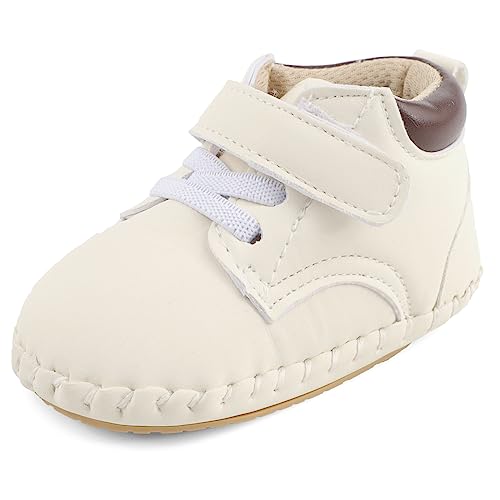 MK MATT KEELY Zapatillas Bebé Niños Zapatos Primeros Pasos Botas de Vestir con Suela Antideslizante,Blanco,6-12 Meses