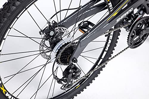 Moma Bikes Bicicleta Montaña Equinox5.0 26", Aluminio, SHIMANO 24v, Doble Freno Disco, Doble Suspensión (Varias Tallas)