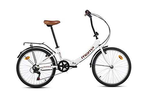 Moma Bikes Bicicleta Plegable Urbana TOP CLASS 24", Aluminio, SHIMANO 6v, Sillin Confort