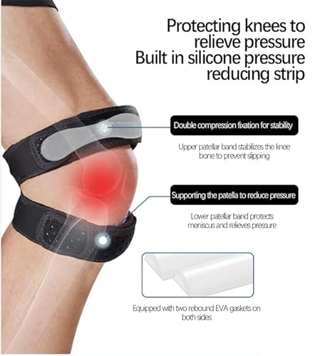 MUNSKT regula el tendón patelar y el stent de doble banda de soporte de rodilla para el tratamiento del dolor articular, la artritis, las lesiones de ligamentos desgarrados en hombres y mujeres