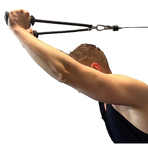 MuscleForge® Cuerda Ergonómica para Tríceps, Cuerda de Agarre para Tríceps para Polea, Máquina de Cable, Mango Antideslizante para Entrenamiento de Tríceps en Gimnasio o en Casa