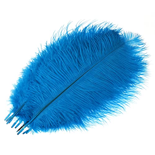 Mwoot 10pcs Natural plumas de avestruz, 10–12 pulgadas (25–30 cm) Ostrich pluma para boda mesa decoración para el hogar (Azul)