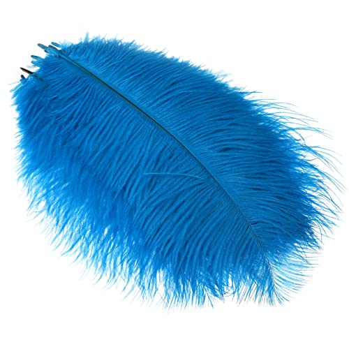 Mwoot 10pcs Natural plumas de avestruz, 10–12 pulgadas (25–30 cm) Ostrich pluma para boda mesa decoración para el hogar (Azul)