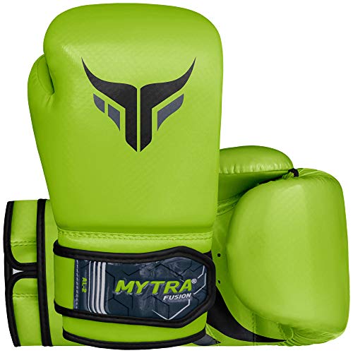 Mytra Fusion Kids Boxing Gloves Carbon AL2 (Green, 6OZ)
