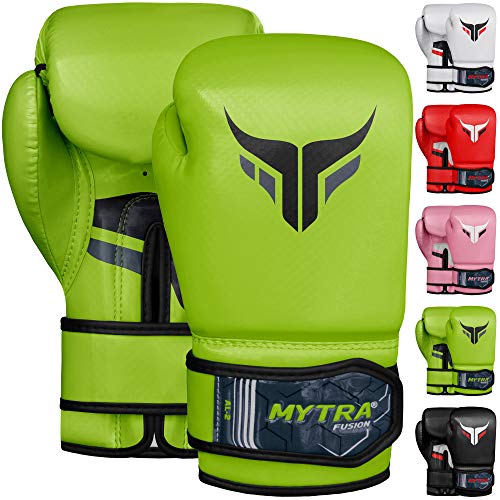 Mytra Fusion Kids Boxing Gloves Carbon AL2 (Green, 6OZ)