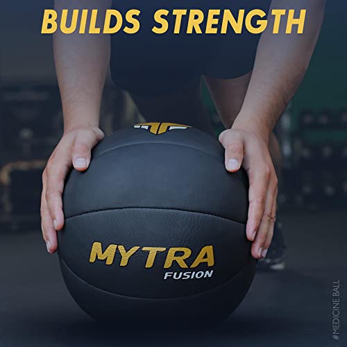 Mytra Fusion sin rebote balon medicine 8kg, 10kg, 12kg Ejercicio de fitness de cuero real entrenamiento de fuerza de peso levantamiento de pesas pérdida de peso Slam Ball (8)