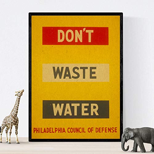 Nacnic Poster vintage. Cartel vintage. "No gastes agua". Tamaño A3