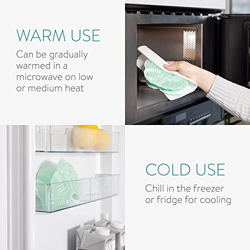 Navaris Bolsas de gel frío calor - Set de 2x compresa para pecho durante lactancia - Almohadillas caliente hielo para pechos maternidad - Verde