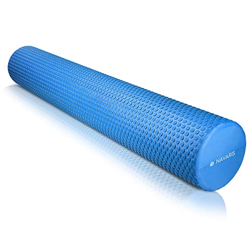 Navaris Rodillo para Pilates de 90CM - Rodillo de Espuma para Masaje Fitness y Yoga - Foam Roller para fortalecimiento Muscular en Azul