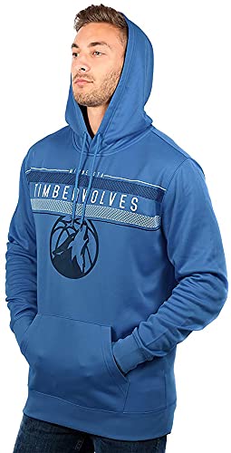 NBA - Sudadera de hombre con capucha de forro polar, color del logotipo del equipo - GHM1461F-MT-Small, S, Azul Midnight