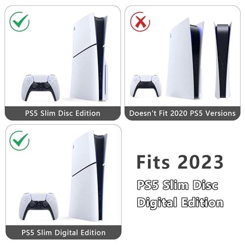 Nepagz Funda Transporte para PS5 Slim Versión, Compatible con Consola PS5 Slim Disc PS5/Edición Digital, Bolsa para Controlador/Juegos PS5, Auriculares para Juegos, Base de Consola y Accesorios, Gris