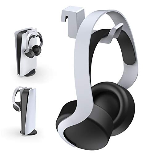 NexiGo Soporte para Auriculares PS5, [Diseño Minimalista] Mini Soporte para Auriculares con Barra de Soporte, para Auriculares para Juegos Sony Playstation 5, Blanco